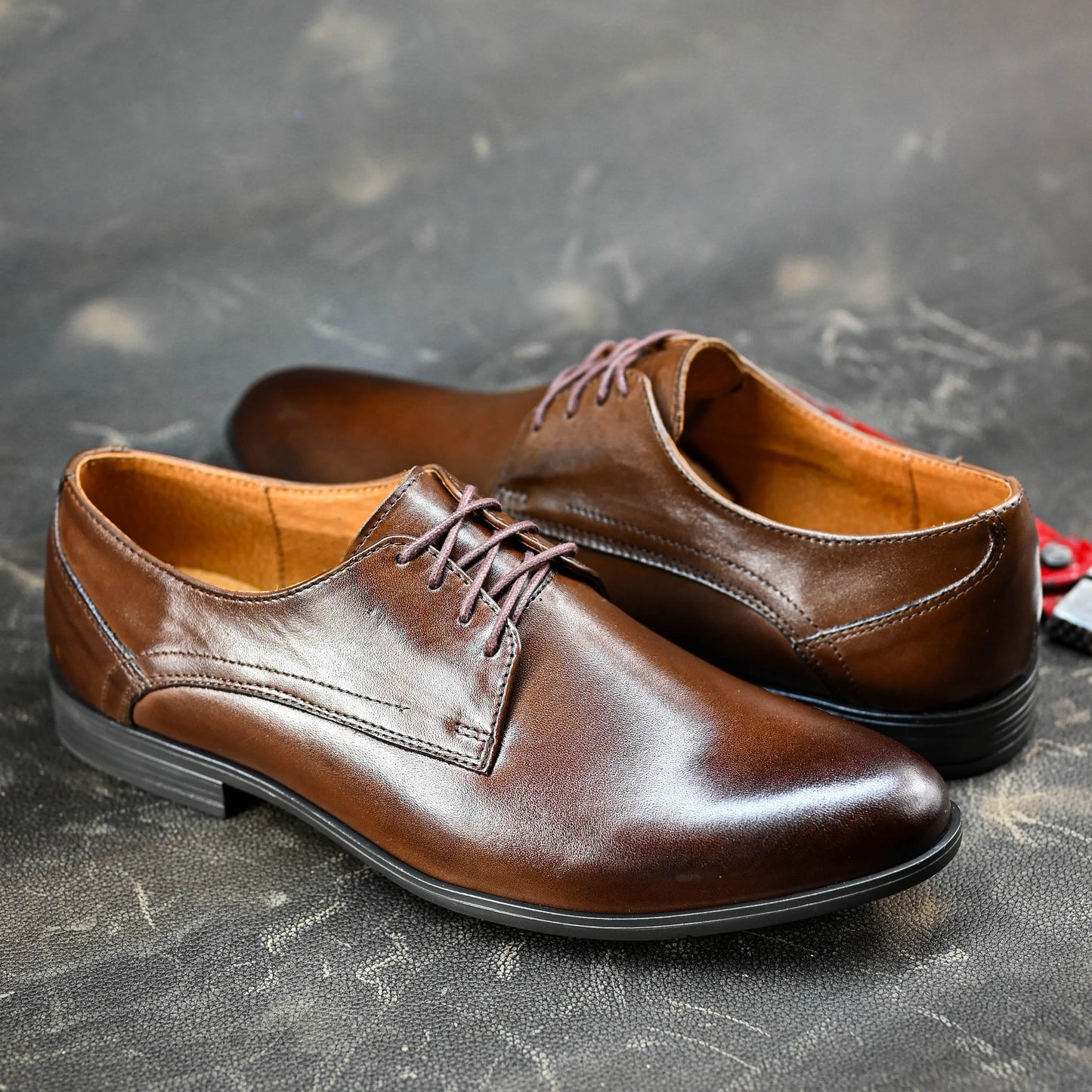 Brown Leather Men’s Derby Shoes – Milano | KarolShoes