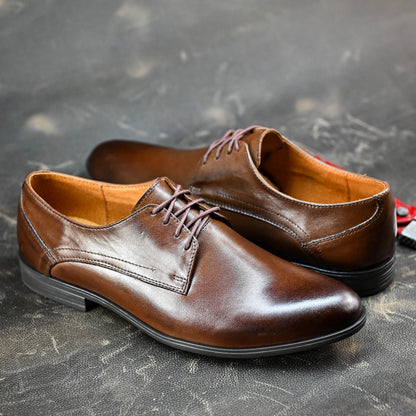 Brown Leather Men’s Derby Shoes – Milano | KarolShoes
