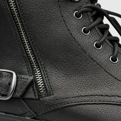 Blake Men's Black Leather Motorcycle Boots