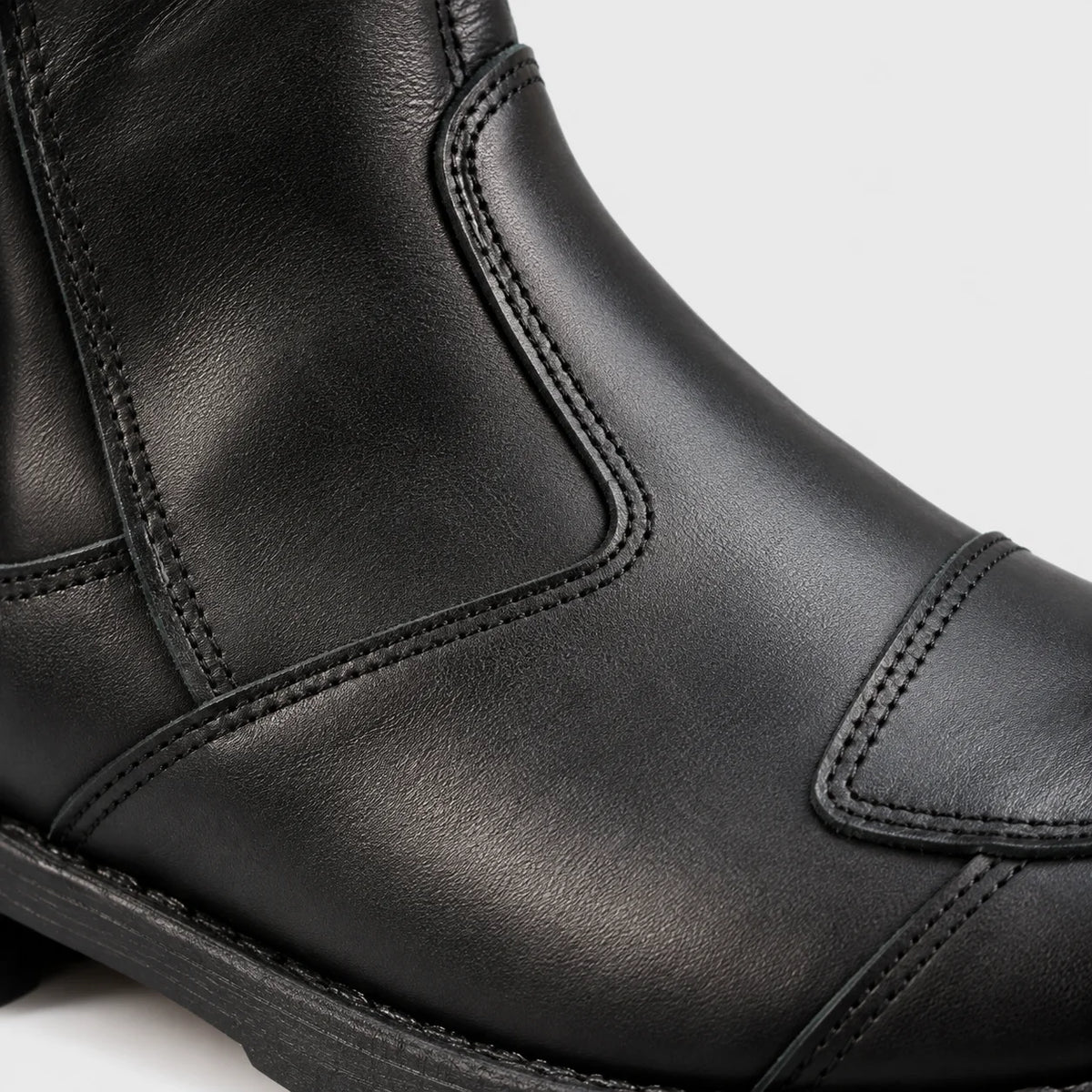 Bruce black leather motorcycle boots for men