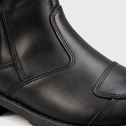 Bruce black leather motorcycle boots for men