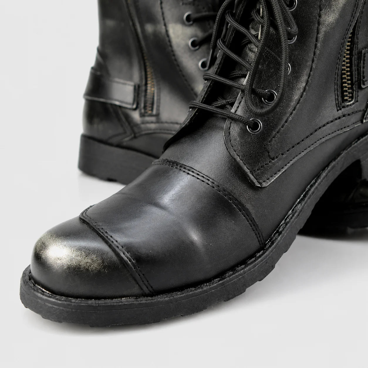 Jimy schwarze Herren-Motorradstiefel aus Leder