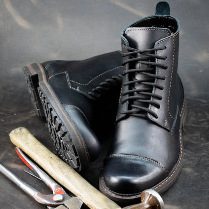 Handgefertigte Schwarze Herren-Lederstiefel – Classic | KarolShoes