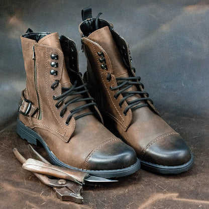 Pánské kožené boty Alex – ručně šité hnědé boty | KarolShoes