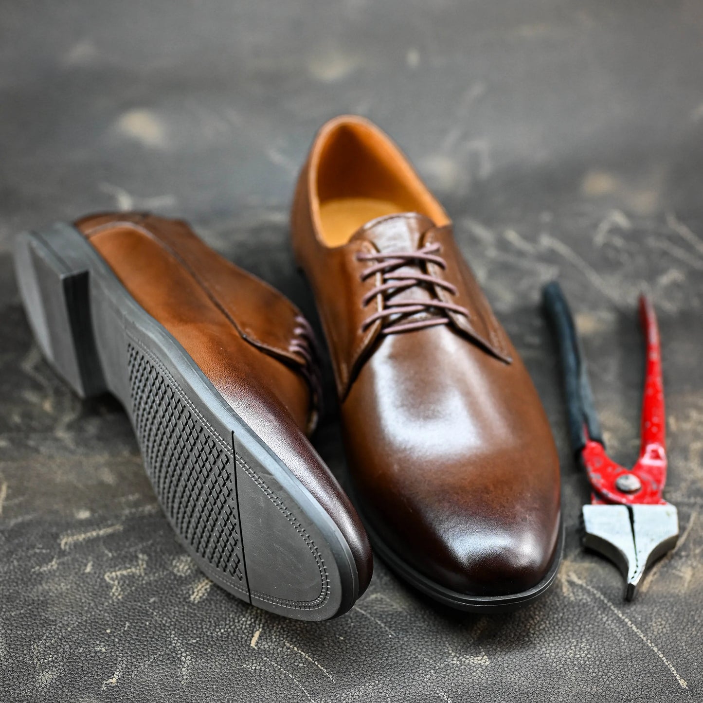 Brown Leather Men’s Derby Shoes – Milano | KarolShoes