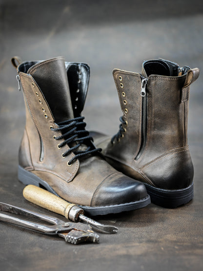 Handmade Leather Mans High Boots Landon Brown