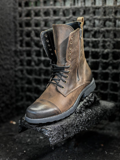 Handmade Leather Mans High Boots Landon Brown