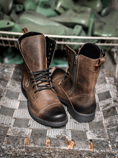 Handmade Leather Mans High Boots Landon Brown