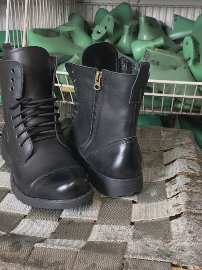 Handgefertigte Schwarze Herren-Lederstiefel – Elegant | KarolShoes