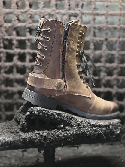 Brown Leather Men’s Motorcycle Boots – Sonny | KarolShoes