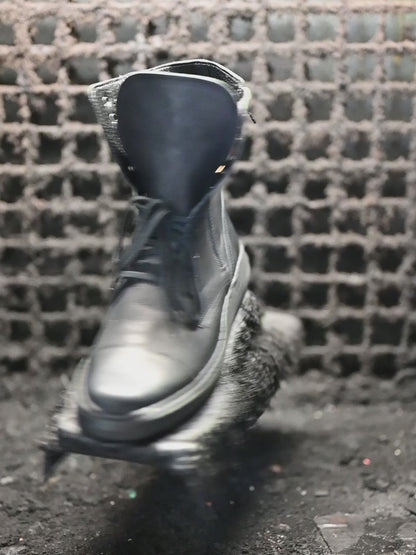 Handgefertigte Schwarze Herren-Combat-Boots aus Leder – Liam | KarolShoes