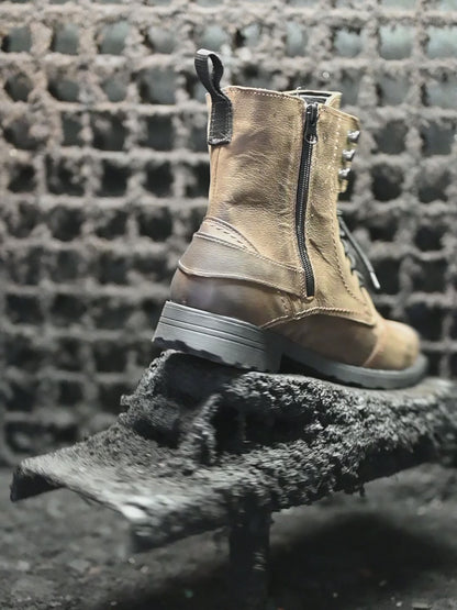 Braune Herren-Motorradstiefel aus Leder – Blake | KarolShoes