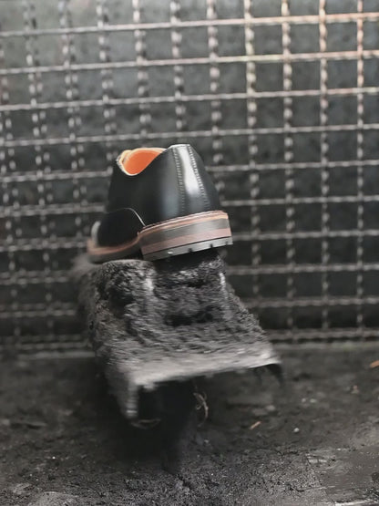 Black Leather Men’s Derby Shoes – Enzo | KarolShoes